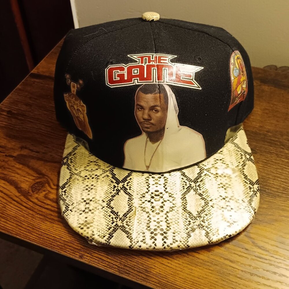 NWt one-of-a-kind handmade custom "the Game" hip hop snake skin snapback hat
